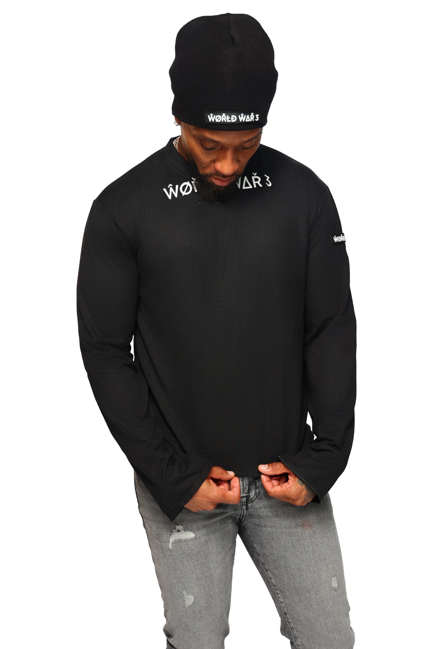 WW3 EXTENDED ARM FRONTLINE TEE BLACK