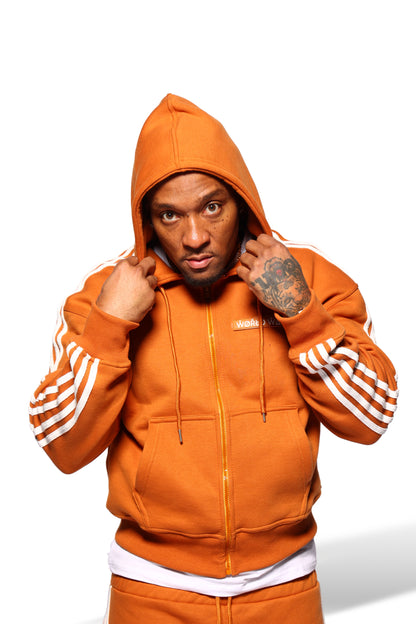 WW3 4 STRIPE JOGGING SUIT RUST