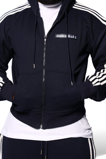 WW3 4 STRIPE JOGGING SUIT NAVY
