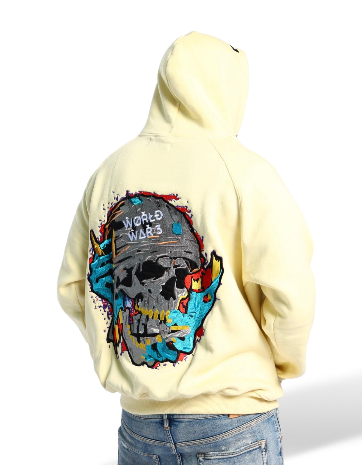 WW3 HELMET LOGO HOODIE CREAM