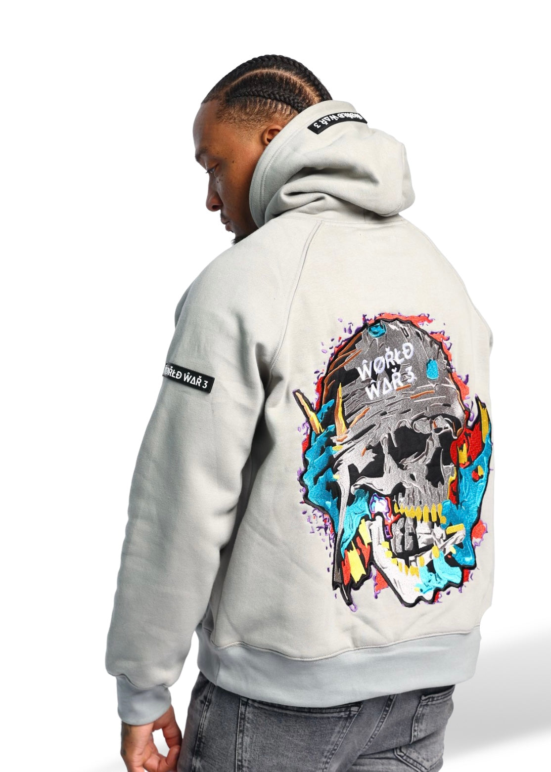 WW3 HELMET LOGO HOODIE GREY