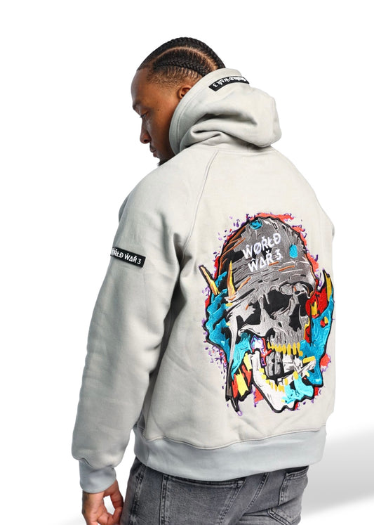 WW3 HELMET LOGO HOODIE GREY