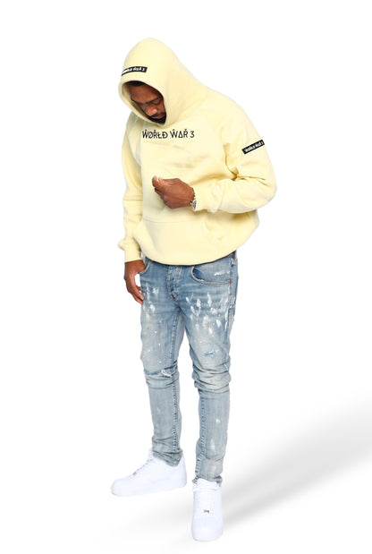 WW3 HELMET LOGO HOODIE CREAM