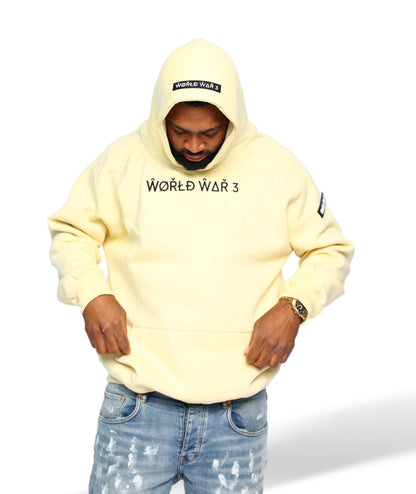 WW3 HELMET LOGO HOODIE CREAM
