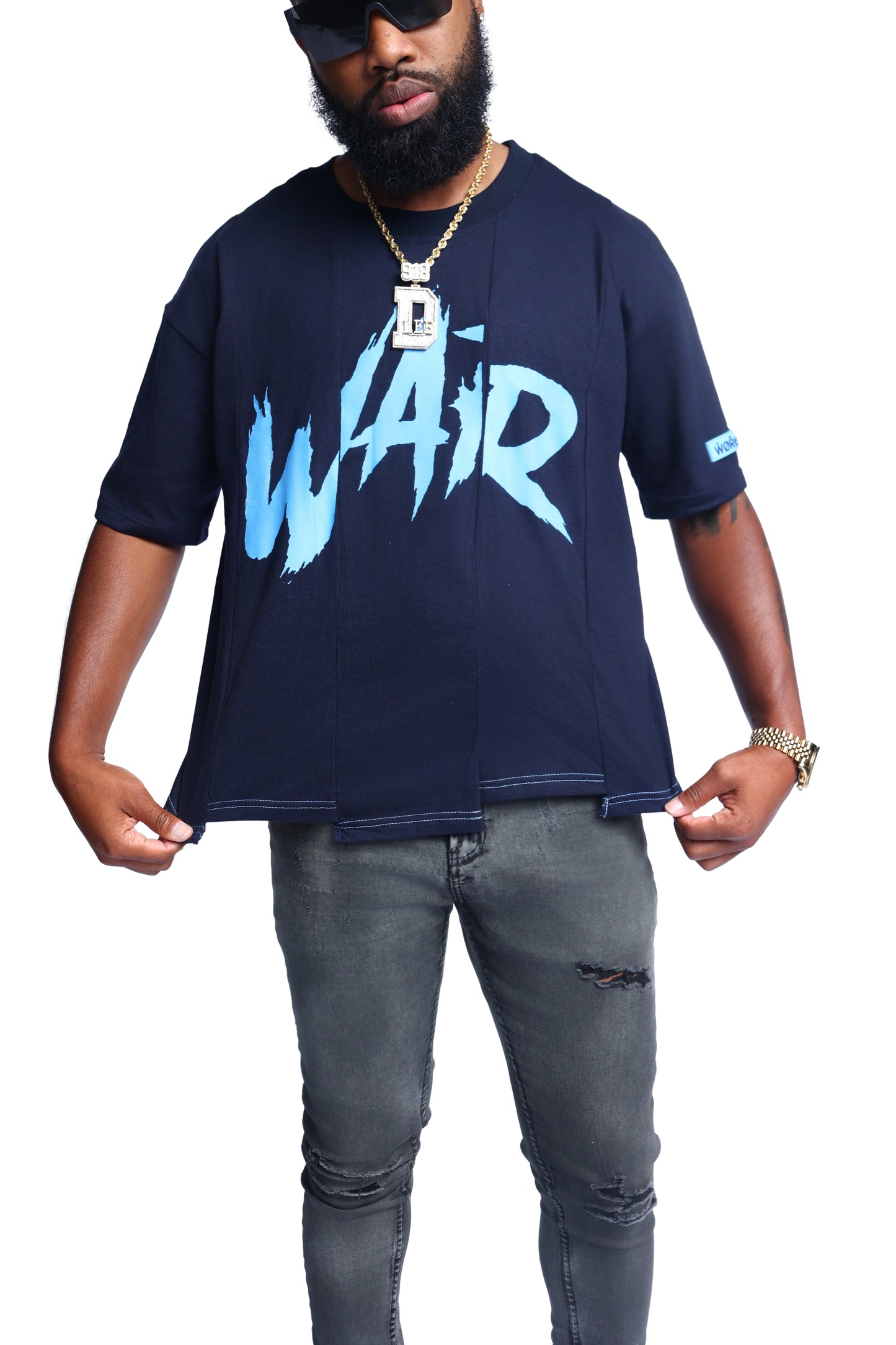 WAR TORN TEE NAVY
