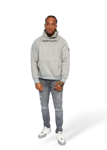 WW3 HELMET LOGO HOODIE GREY